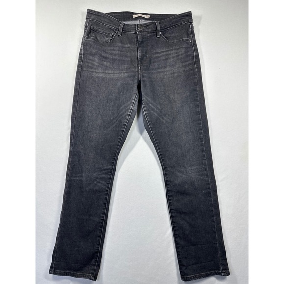 Levi's Denim - Levi's Classic Mid Rise Skinny Jeans Womens Sz 12 Black Faded Whiskers